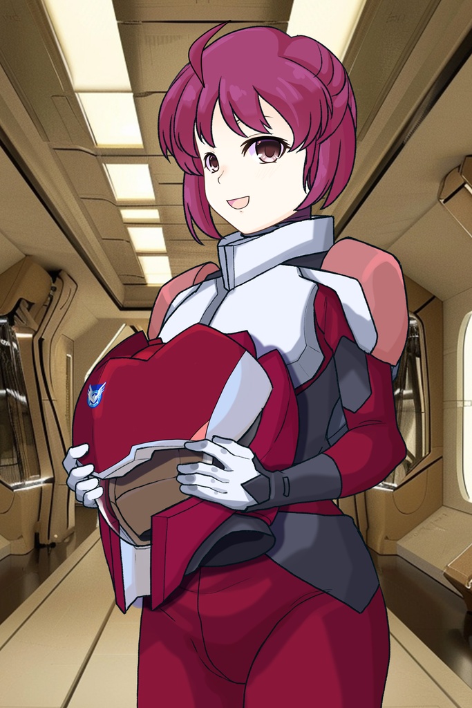 カレンちゃん+ルナマリア・ホークのノーマルスーツ【機動戦士ガンダムSEED FREEDOM-2】斜め前アングル Diagonal front angle Karen is wearing Lunamaria Hawke's Normal Suit【Mobile Suit Gundam SEED-2】