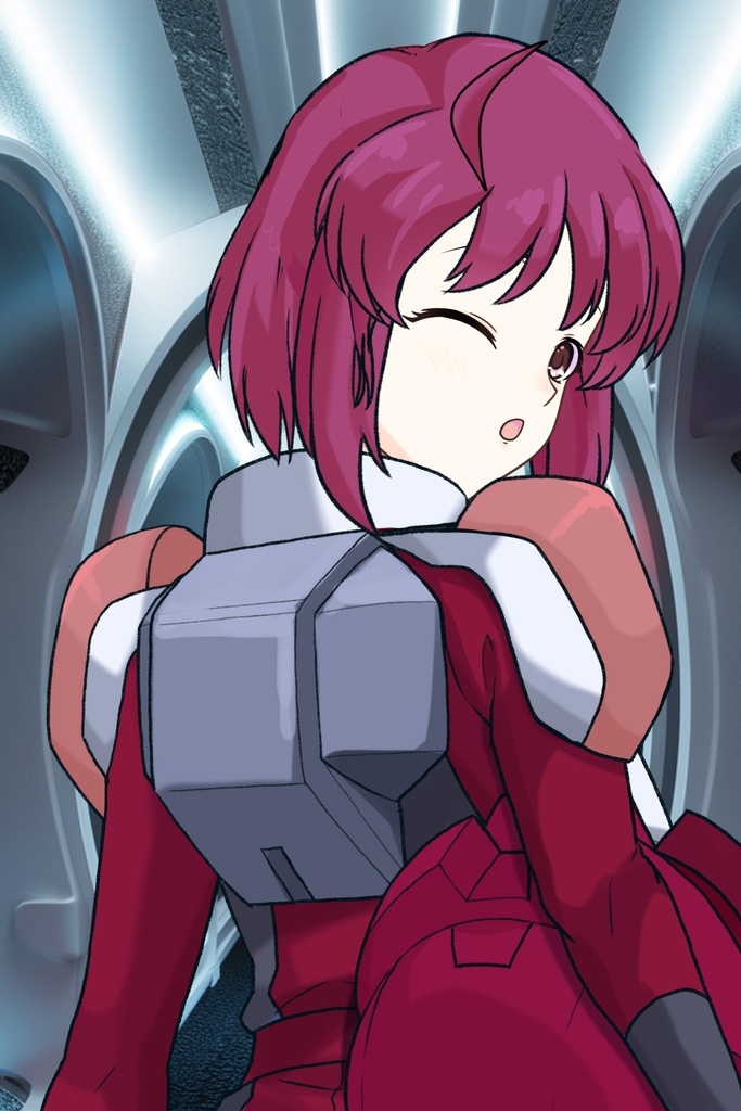 カレンちゃん+ルナマリア・ホークのノーマルスーツ【機動戦士ガンダムSEED FREEDOM-3】背面 Back Angle Karen is wearing Lunamaria Hawke's Normal Suit【Mobile Suit Gundam SEED-3】