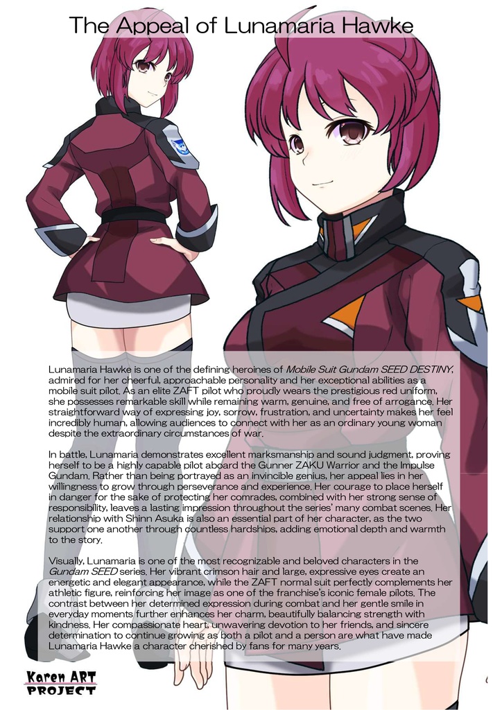 カレンちゃん+ルナマリア・ホークのノーマルスーツ【機動戦士ガンダムSEED FREEDOM-3】背面 Back Angle Karen is wearing Lunamaria Hawke's Normal Suit【Mobile Suit Gundam SEED-3】