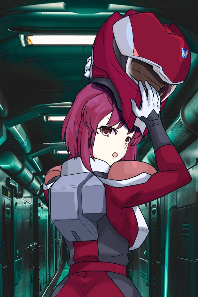 カレンちゃん+ルナマリア・ホークのノーマルスーツ【機動戦士ガンダムSEED FREEDOM-3】背面 Back Angle Karen is wearing Lunamaria Hawke's Normal Suit【Mobile Suit Gundam SEED-3】