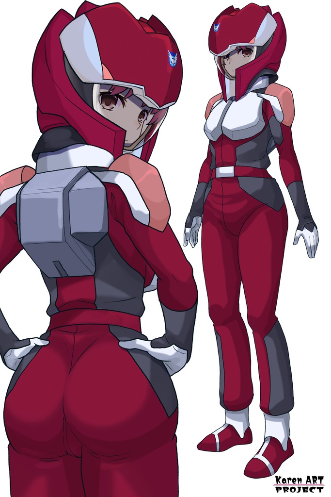 カレンちゃん+ルナマリア・ホークのノーマルスーツ【機動戦士ガンダムSEED FREEDOM-3】背面 Back Angle Karen is wearing Lunamaria Hawke's Normal Suit【Mobile Suit Gundam SEED-3】