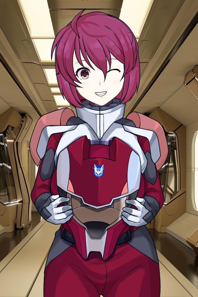 カレンちゃん+ルナマリア・ホークのノーマルスーツ【機動戦士ガンダムSEED FREEDOM-4】正面Sポーズ Front S-POSE Karen is wearing Lunamaria Hawke's Normal Suit【Mobile Suit Gundam SEED-4】