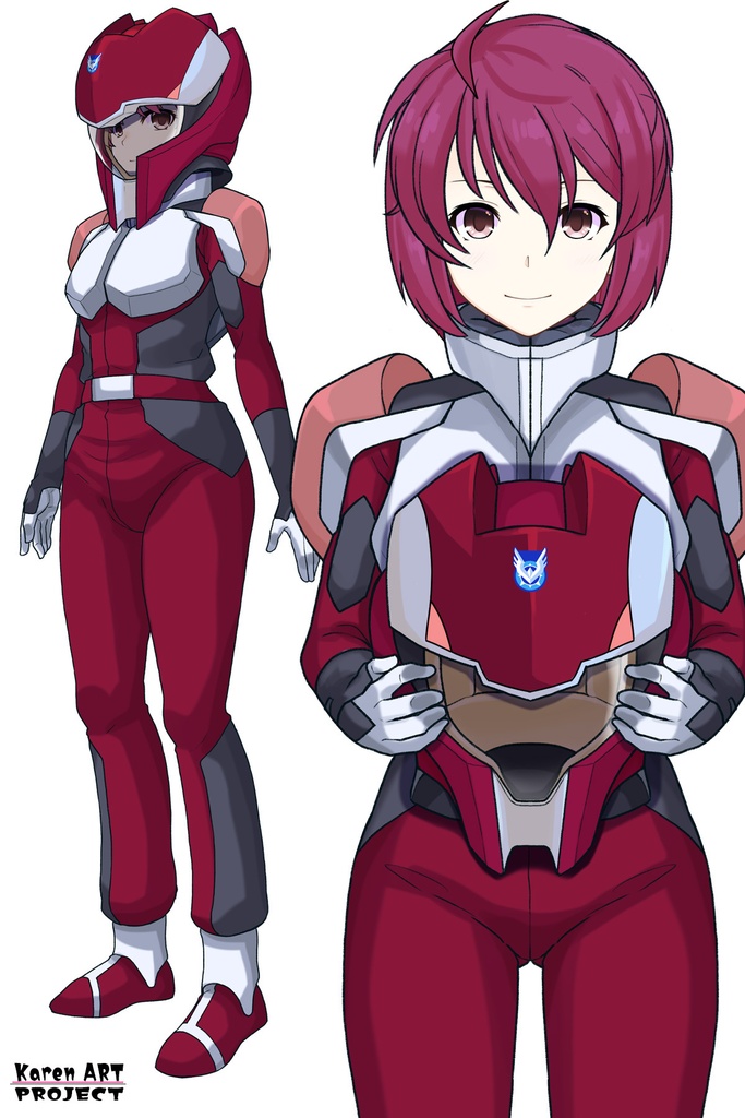 カレンちゃん+ルナマリア・ホークのノーマルスーツ【機動戦士ガンダムSEED FREEDOM-5】正面 Front Angle Karen is wearing Lunamaria Hawke's Normal Suit【Mobile Suit Gundam SEED-5】