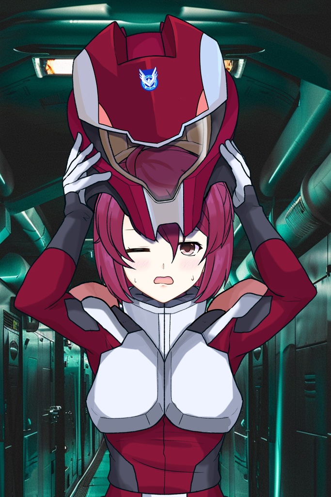 カレンちゃん+ルナマリア・ホークのノーマルスーツ【機動戦士ガンダムSEED FREEDOM-5】正面 Front Angle Karen is wearing Lunamaria Hawke's Normal Suit【Mobile Suit Gundam SEED-5】