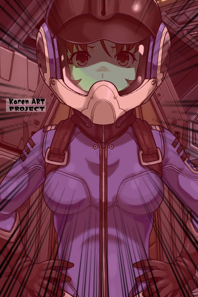 カレンちゃん+桐生 美影のパイロットスーツ【宇宙戦艦ヤマト2199-4】正面 Front Angle Karen is wearing Mikage Kiryu's Pilot Suit【Space Battleship Yamato 2199-4】
