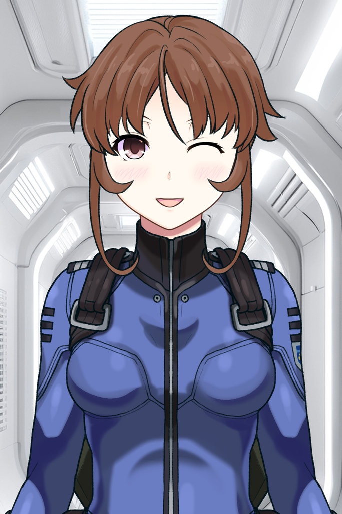 カレンちゃん+桐生 美影のパイロットスーツ【宇宙戦艦ヤマト2199-4】正面 Front Angle Karen is wearing Mikage Kiryu's Pilot Suit【Space Battleship Yamato 2199-4】