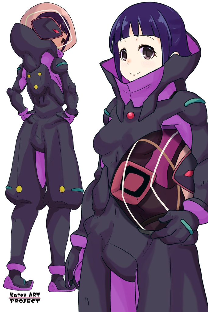 ゆりちゃん+ユリン・ルシェルのパイロットスーツ【機動戦士ガンダムAGE-1】斜め前アングル Diagonal front angle Yuri is wearing Yurin L'Ciel's Pilot Suit【Mobile Suit Gundam AGE-1】