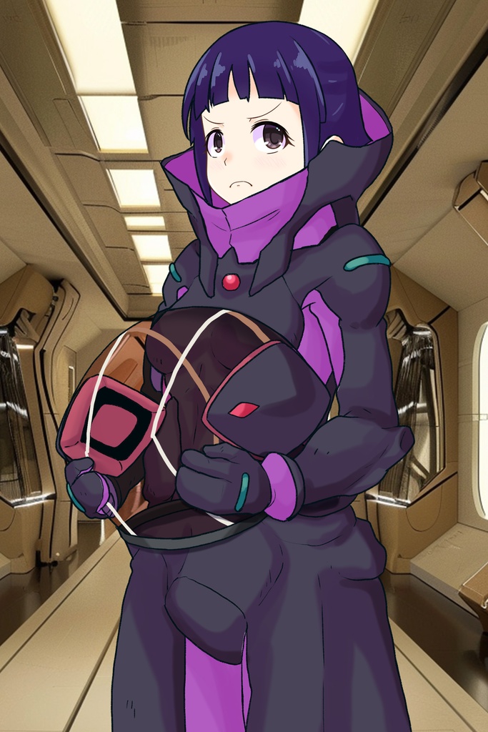 ゆりちゃん+ユリン・ルシェルのパイロットスーツ【機動戦士ガンダムAGE-1】斜め前アングル Diagonal front angle Yuri is wearing Yurin L'Ciel's Pilot Suit【Mobile Suit Gundam AGE-1】