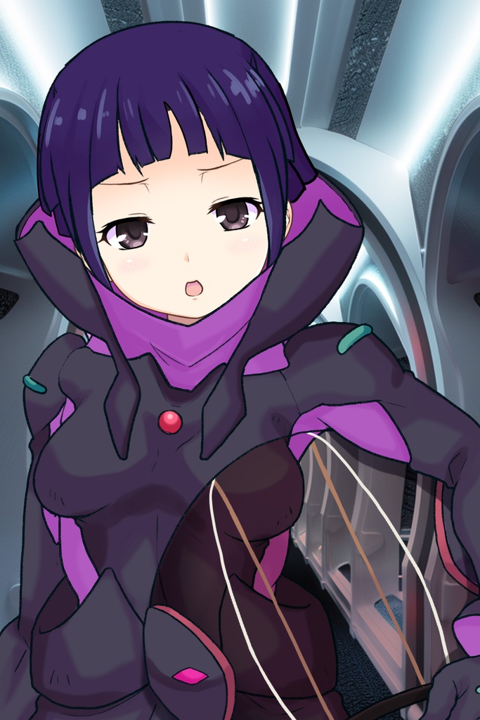 ゆりちゃん+ユリン・ルシェルのパイロットスーツ【機動戦士ガンダムAGE-3】斜め前アングル Diagonal front angle Yuri is wearing Yurin L'Ciel's Pilot Suit【Mobile Suit Gundam AGE-3】
