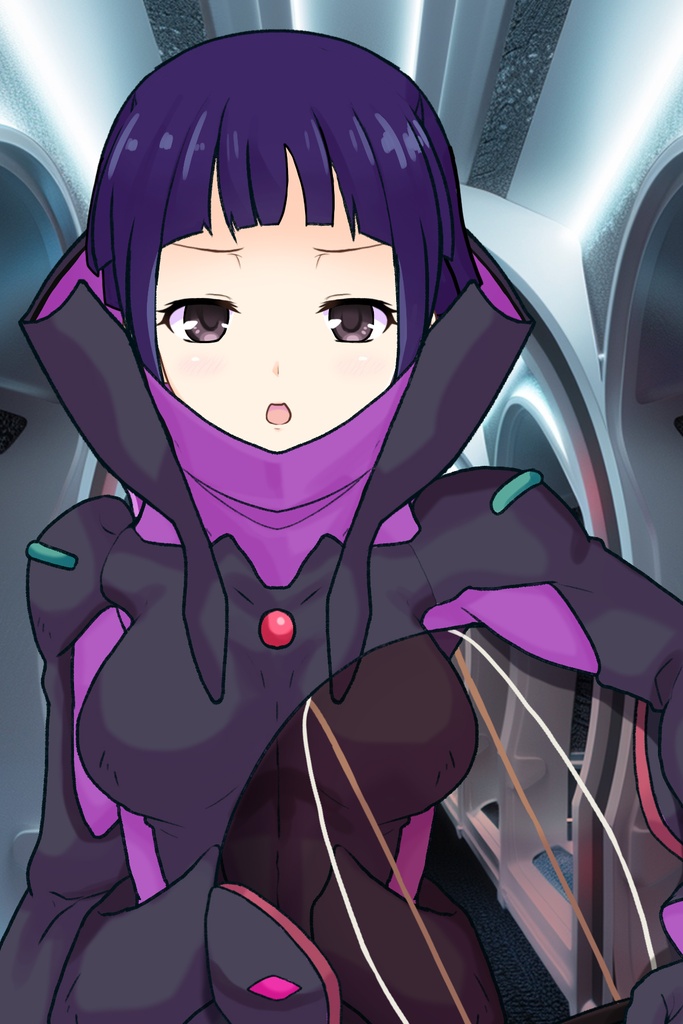 ゆりちゃん+ユリン・ルシェルのパイロットスーツ【機動戦士ガンダムAGE-4】斜め前アングル Diagonal front angle Yuri is wearing Yurin L'Ciel's Pilot Suit【Mobile Suit Gundam AGE-4】