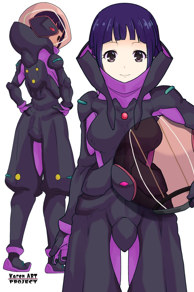 ゆりちゃん+ユリン・ルシェルのパイロットスーツ【機動戦士ガンダムAGE-4】斜め前アングル Diagonal front angle Yuri is wearing Yurin L'Ciel's Pilot Suit【Mobile Suit Gundam AGE-4】