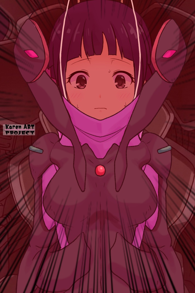 ゆりちゃん+ユリン・ルシェルのパイロットスーツ【機動戦士ガンダムAGE-4】斜め前アングル Diagonal front angle Yuri is wearing Yurin L'Ciel's Pilot Suit【Mobile Suit Gundam AGE-4】