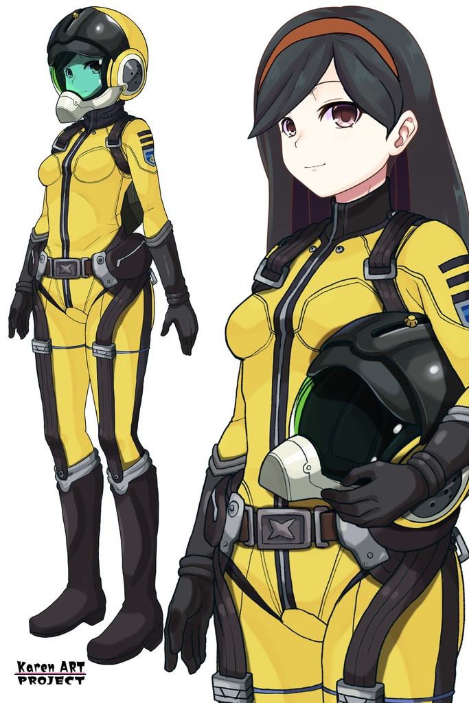 カレンちゃん+西条 未来のパイロットスーツ【宇宙戦艦ヤマト2199-1】斜め前アングル Diagonal front angle Karen is wearing Miki Saijyo's Pilot Suit【Space Battleship Yamato 2199-1】