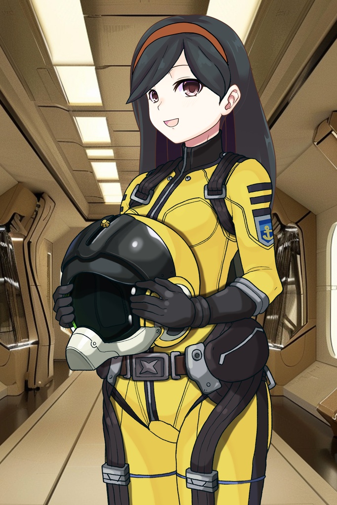 カレンちゃん+西条 未来のパイロットスーツ【宇宙戦艦ヤマト2199-1】斜め前アングル Diagonal front angle Karen is wearing Miki Saijyo's Pilot Suit【Space Battleship Yamato 2199-1】