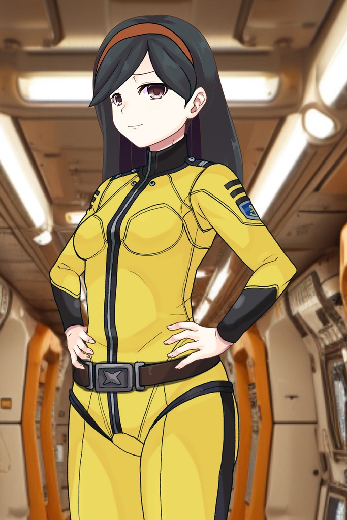 カレンちゃん+西条 未来のパイロットスーツ【宇宙戦艦ヤマト2199-1】斜め前アングル Diagonal front angle Karen is wearing Miki Saijyo's Pilot Suit【Space Battleship Yamato 2199-1】