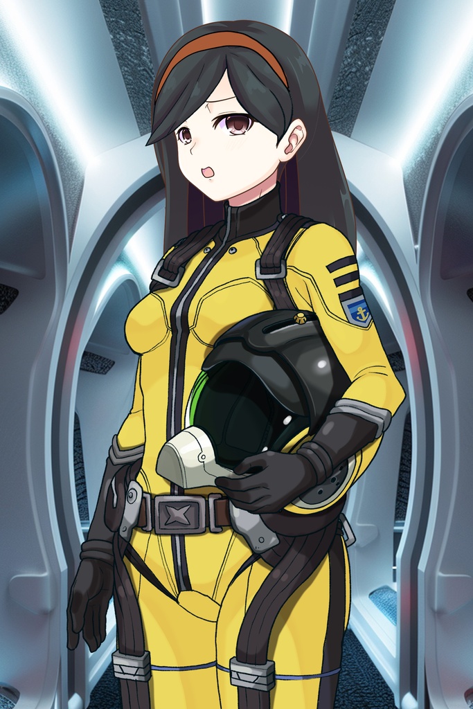 カレンちゃん+西条 未来のパイロットスーツ【宇宙戦艦ヤマト2199-1】斜め前アングル Diagonal front angle Karen is wearing Miki Saijyo's Pilot Suit【Space Battleship Yamato 2199-1】