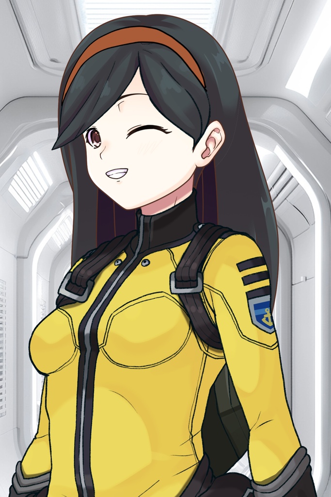 カレンちゃん+西条 未来のパイロットスーツ【宇宙戦艦ヤマト2199-1】斜め前アングル Diagonal front angle Karen is wearing Miki Saijyo's Pilot Suit【Space Battleship Yamato 2199-1】
