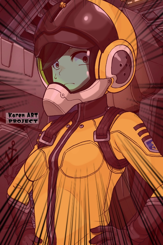 カレンちゃん+西条 未来のパイロットスーツ【宇宙戦艦ヤマト2199-1】斜め前アングル Diagonal front angle Karen is wearing Miki Saijyo's Pilot Suit【Space Battleship Yamato 2199-1】