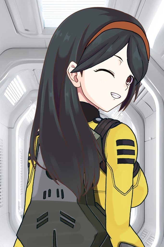 カレンちゃん+西条 未来のパイロットスーツ【宇宙戦艦ヤマト2199-2】背面 Back Angle Karen is wearing Miki Saijyo's Pilot Suit【Space Battleship Yamato 2199-2】