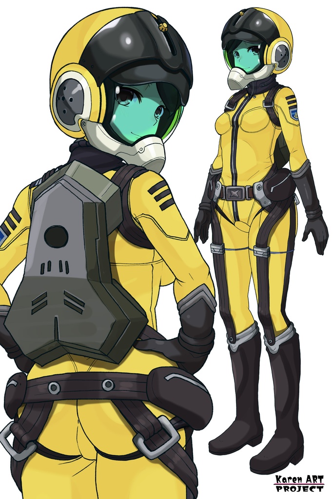カレンちゃん+西条 未来のパイロットスーツ【宇宙戦艦ヤマト2199-2】背面 Back Angle Karen is wearing Miki Saijyo's Pilot Suit【Space Battleship Yamato 2199-2】