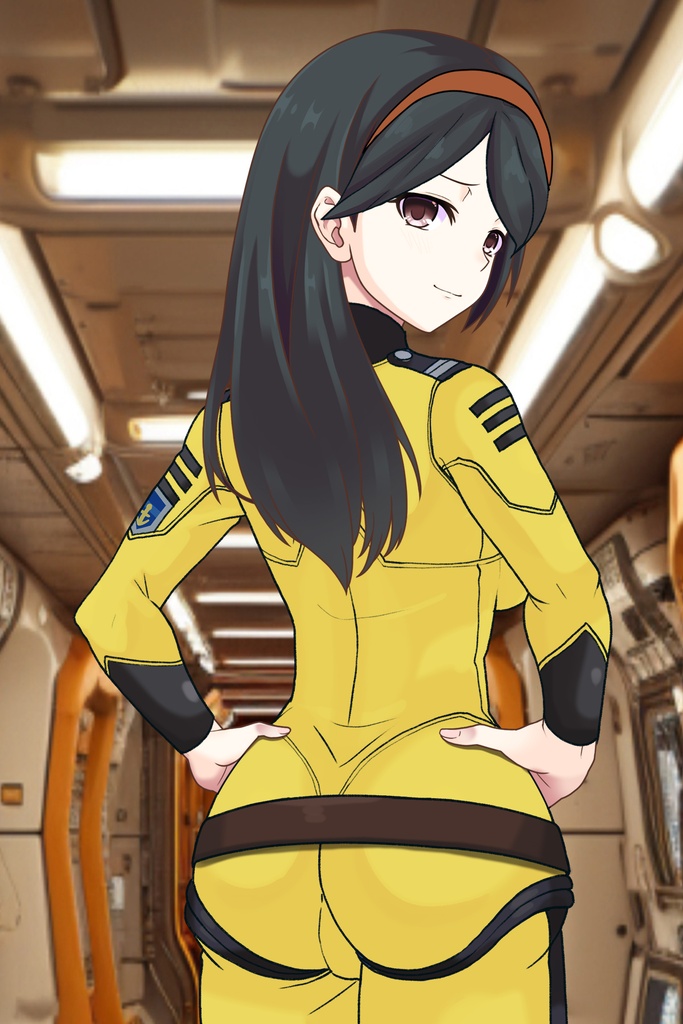 カレンちゃん+西条 未来のパイロットスーツ【宇宙戦艦ヤマト2199-2】背面 Back Angle Karen is wearing Miki Saijyo's Pilot Suit【Space Battleship Yamato 2199-2】