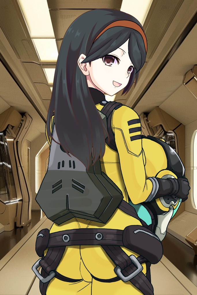 カレンちゃん+西条 未来のパイロットスーツ【宇宙戦艦ヤマト2199-2】背面 Back Angle Karen is wearing Miki Saijyo's Pilot Suit【Space Battleship Yamato 2199-2】