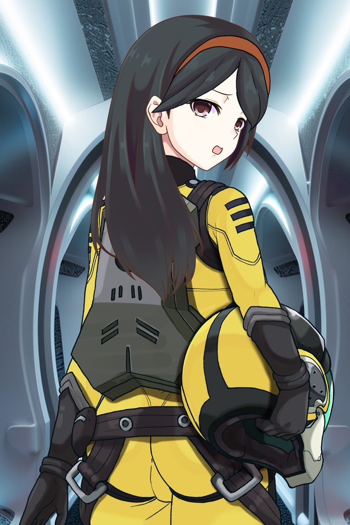カレンちゃん+西条 未来のパイロットスーツ【宇宙戦艦ヤマト2199-2】背面 Back Angle Karen is wearing Miki Saijyo's Pilot Suit【Space Battleship Yamato 2199-2】