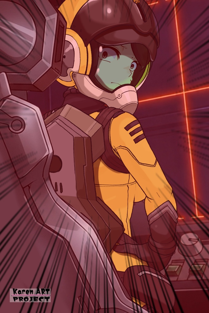 カレンちゃん+西条 未来のパイロットスーツ【宇宙戦艦ヤマト2199-2】背面 Back Angle Karen is wearing Miki Saijyo's Pilot Suit【Space Battleship Yamato 2199-2】