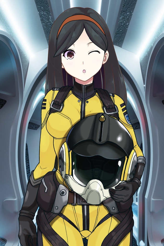 カレンちゃん+西条 未来のパイロットスーツ【宇宙戦艦ヤマト2199-3】正面Sポーズ Front S-POSE Karen is wearing Miki Saijyo's Pilot Suit【Space Battleship Yamato 2199-3】
