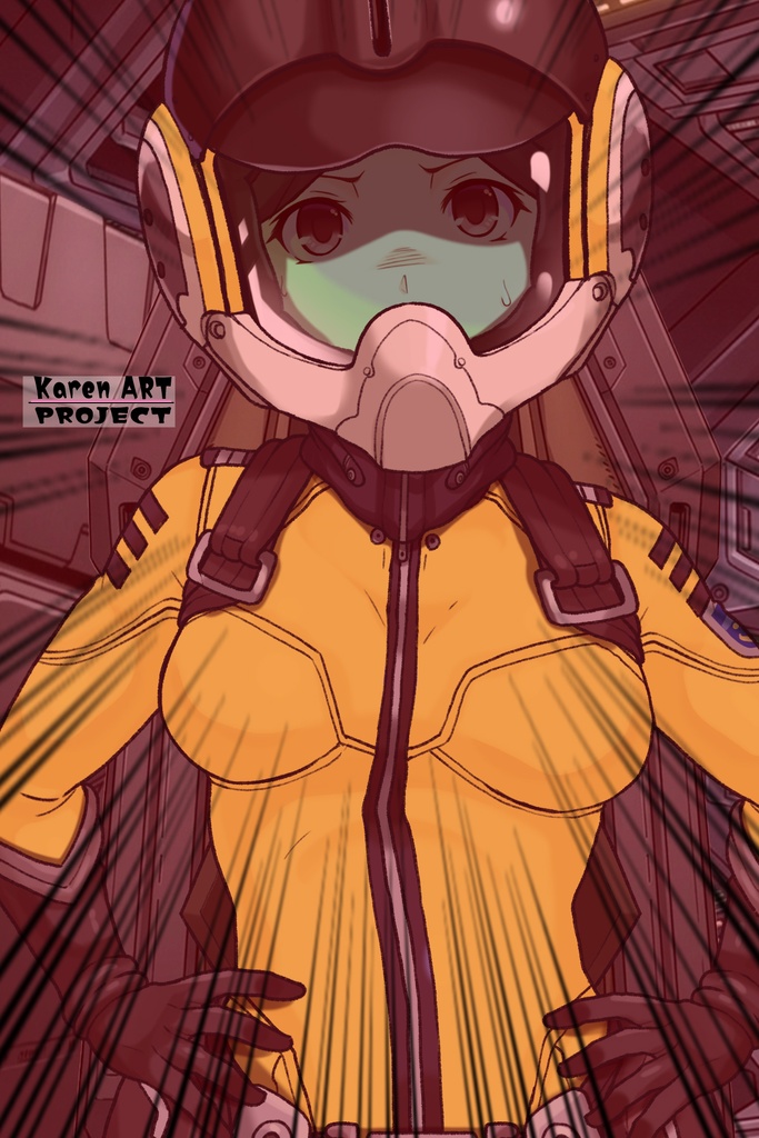 カレンちゃん+西条 未来のパイロットスーツ【宇宙戦艦ヤマト2199-3】正面Sポーズ Front S-POSE Karen is wearing Miki Saijyo's Pilot Suit【Space Battleship Yamato 2199-3】