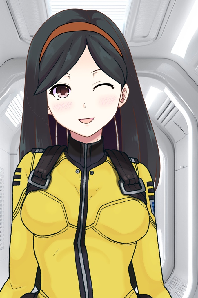 カレンちゃん+西条 未来のパイロットスーツ【宇宙戦艦ヤマト2199-3】正面Sポーズ Front S-POSE Karen is wearing Miki Saijyo's Pilot Suit【Space Battleship Yamato 2199-3】