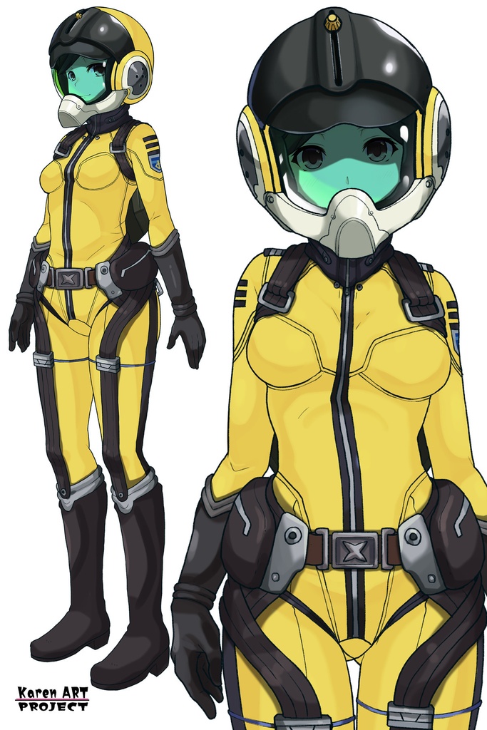 カレンちゃん+西条 未来のパイロットスーツ【宇宙戦艦ヤマト2199-3】正面Sポーズ Front S-POSE Karen is wearing Miki Saijyo's Pilot Suit【Space Battleship Yamato 2199-3】