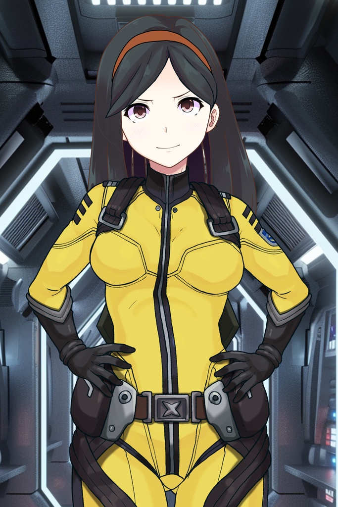 カレンちゃん+西条 未来のパイロットスーツ【宇宙戦艦ヤマト2199-3】正面Sポーズ Front S-POSE Karen is wearing Miki Saijyo's Pilot Suit【Space Battleship Yamato 2199-3】