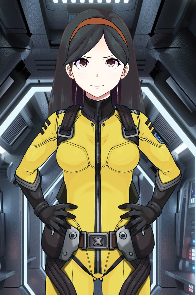 カレンちゃん+西条 未来のパイロットスーツ【宇宙戦艦ヤマト2199-4】正面 Front Angle Karen is wearing Miki Saijyo's Pilot Suit【Space Battleship Yamato 2199-4】