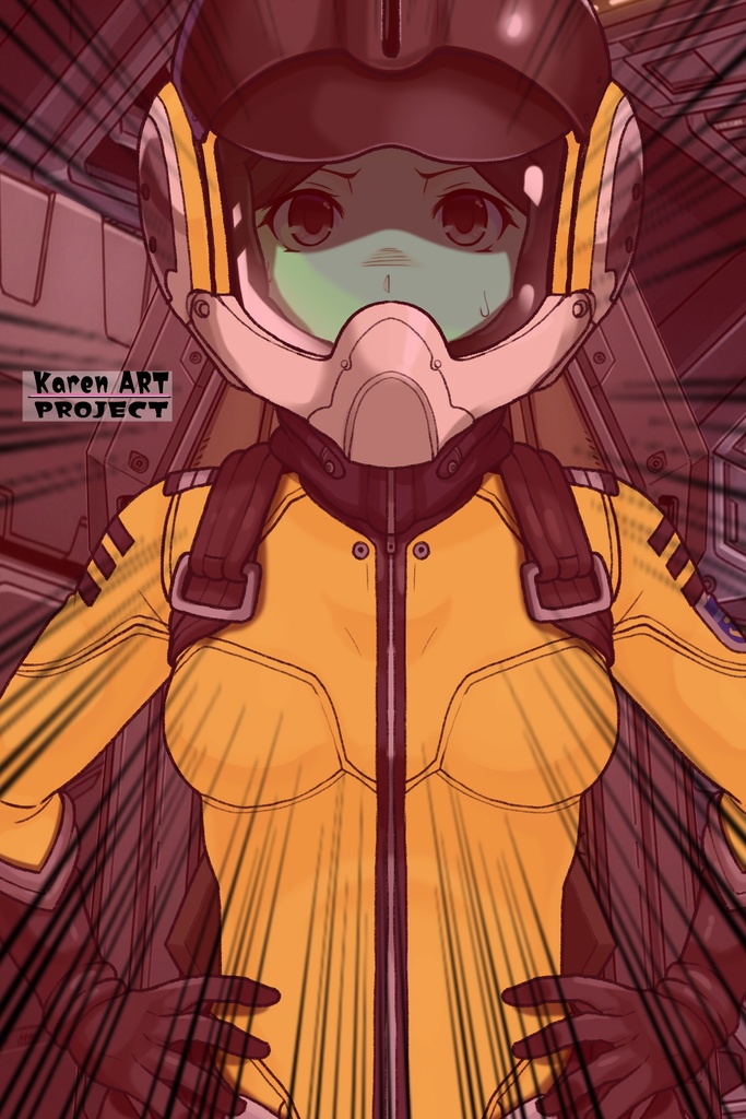 カレンちゃん+西条 未来のパイロットスーツ【宇宙戦艦ヤマト2199-4】正面 Front Angle Karen is wearing Miki Saijyo's Pilot Suit【Space Battleship Yamato 2199-4】