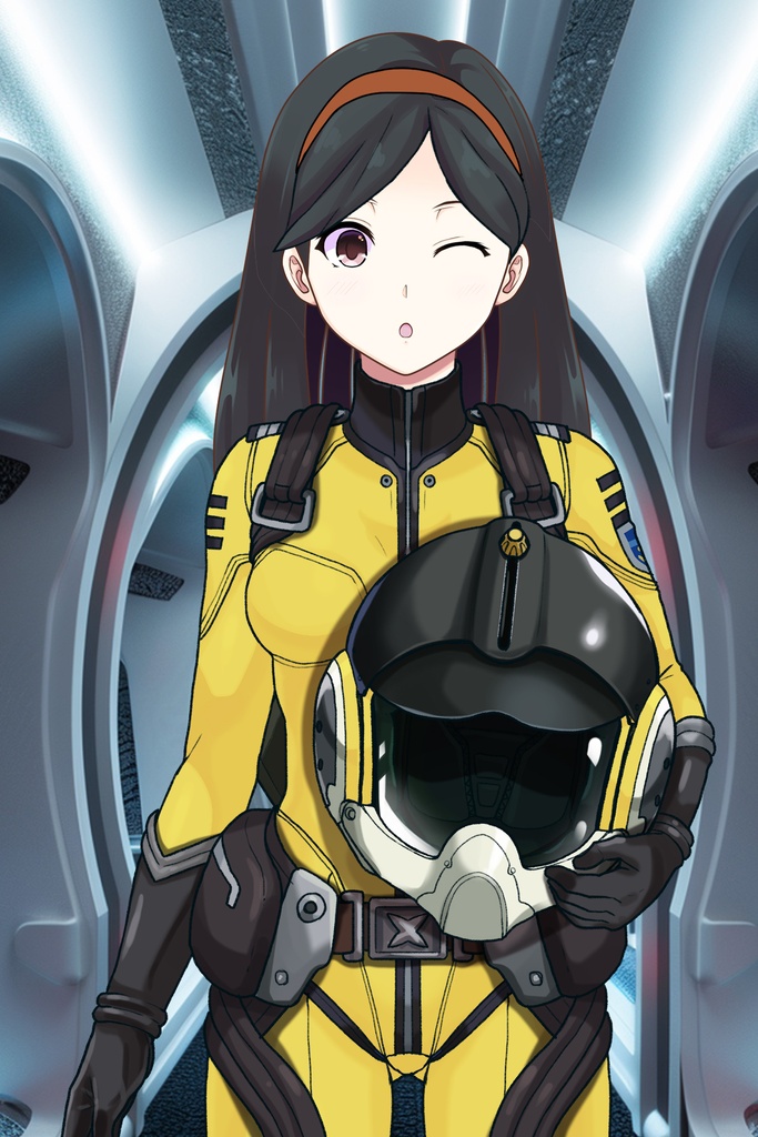 カレンちゃん+西条 未来のパイロットスーツ【宇宙戦艦ヤマト2199-4】正面 Front Angle Karen is wearing Miki Saijyo's Pilot Suit【Space Battleship Yamato 2199-4】