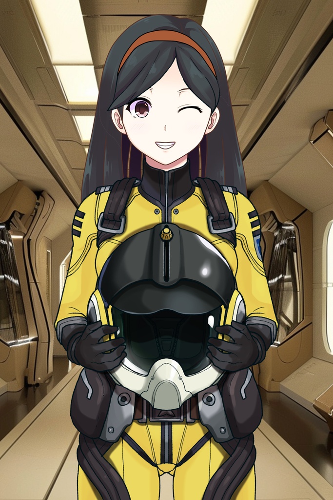 カレンちゃん+西条 未来のパイロットスーツ【宇宙戦艦ヤマト2199-4】正面 Front Angle Karen is wearing Miki Saijyo's Pilot Suit【Space Battleship Yamato 2199-4】
