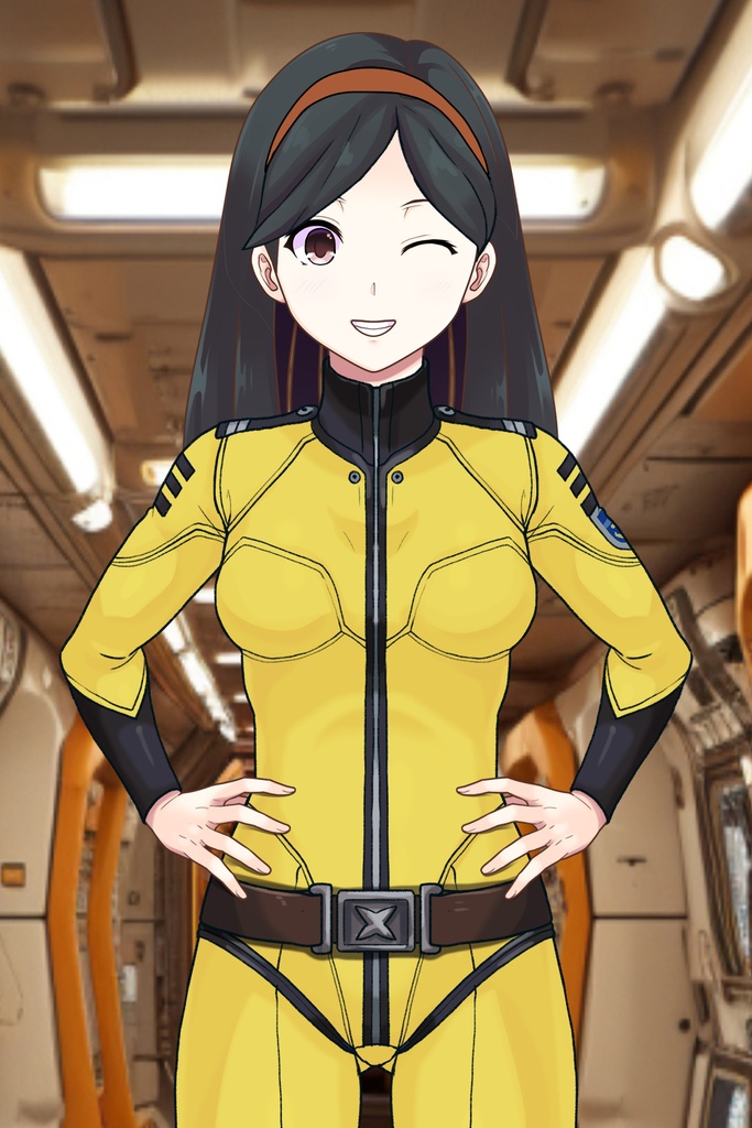 カレンちゃん+西条 未来のパイロットスーツ【宇宙戦艦ヤマト2199-4】正面 Front Angle Karen is wearing Miki Saijyo's Pilot Suit【Space Battleship Yamato 2199-4】