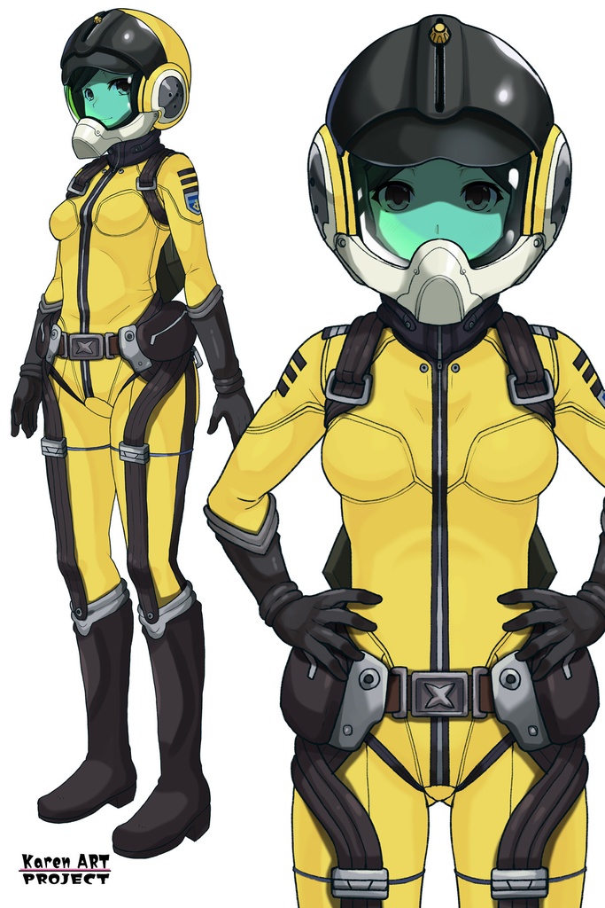 カレンちゃん+西条 未来のパイロットスーツ【宇宙戦艦ヤマト2199-4】正面 Front Angle Karen is wearing Miki Saijyo's Pilot Suit【Space Battleship Yamato 2199-4】