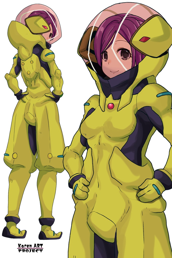 ゆりちゃん+レッシー・アドネルのパイロットスーツ【機動戦士ガンダムAGE-1】斜め前アングル Diagonal front angle Yuri is wearing Lessie Adonel's Pilot Suit【Mobile Suit Gundam AGE-1】