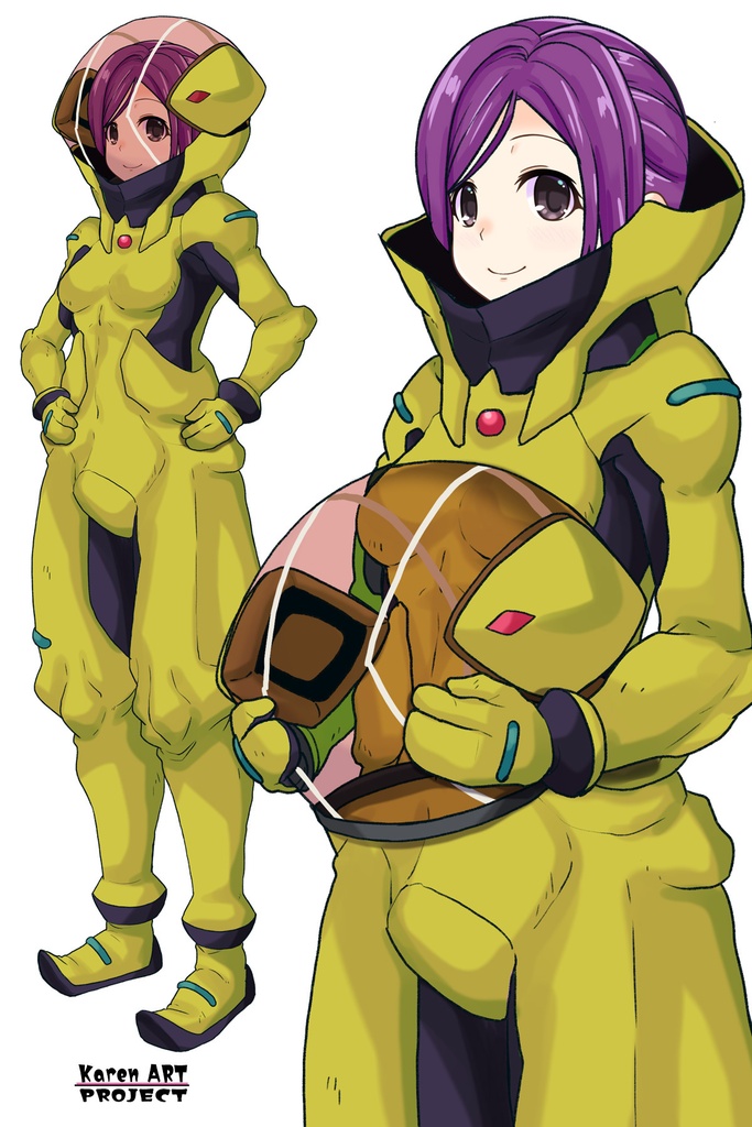 ゆりちゃん+レッシー・アドネルのパイロットスーツ【機動戦士ガンダムAGE-1】斜め前アングル Diagonal front angle Yuri is wearing Lessie Adonel's Pilot Suit【Mobile Suit Gundam AGE-1】