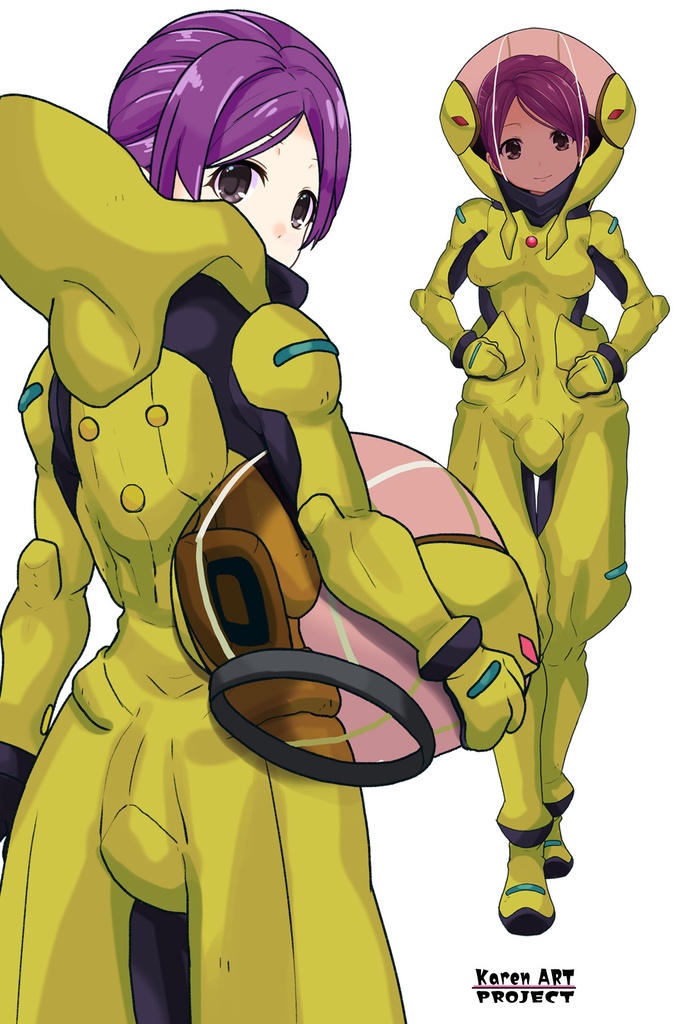 ゆりちゃん+レッシー・アドネルのパイロットスーツ【機動戦士ガンダムAGE-2】斜め前アングル Diagonal front angle Yuri is wearing Lessie Adonel's Pilot Suit【Mobile Suit Gundam AGE-2】