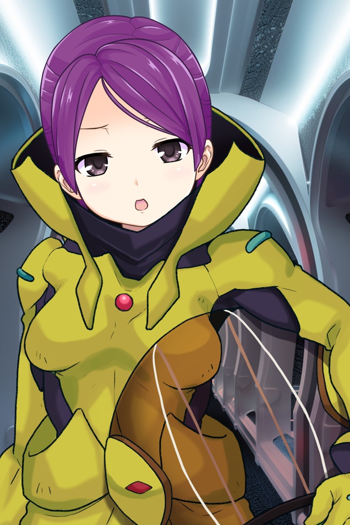 ゆりちゃん+レッシー・アドネルのパイロットスーツ【機動戦士ガンダムAGE-3】斜め前アングル Diagonal front angle Yuri is wearing Lessie Adonel's Pilot Suit【Mobile Suit Gundam AGE-3】