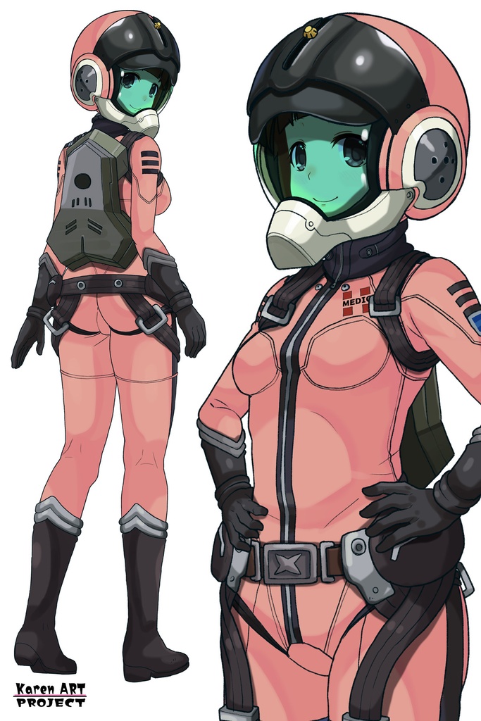 ゆりちゃん+原田 真琴のパイロットスーツ【宇宙戦艦ヤマト2199-1】斜め前アングル Diagonal front angle Yuri is wearing Makoto Harada's Pilot Suit【Space Battleship Yamato 2199-1】