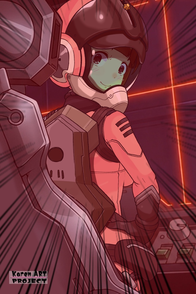 ゆりちゃん+原田 真琴のパイロットスーツ【宇宙戦艦ヤマト2199-2】斜め前アングル Diagonal front angle Yuri is wearing Makoto Harada's Pilot Suit【Space Battleship Yamato 2199-2】