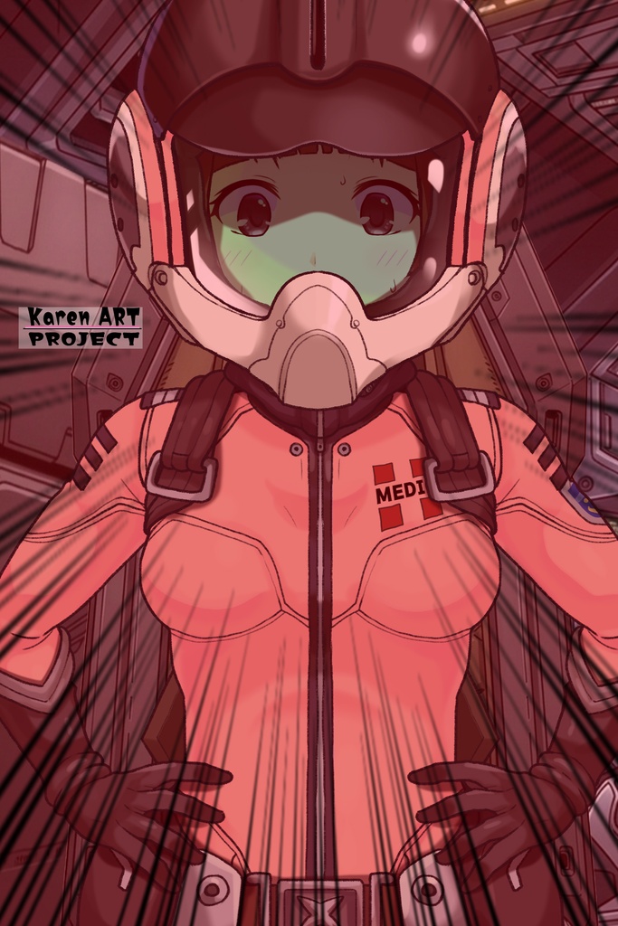 ゆりちゃん+原田 真琴のパイロットスーツ【宇宙戦艦ヤマト2199-4】斜め前アングル Diagonal front angle Yuri is wearing Makoto Harada's Pilot Suit【Space Battleship Yamato 2199-4】