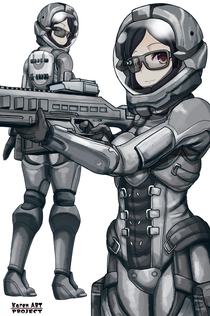 カレンちゃん+サンゴの防弾スーツ【別班の犬-1】斜め前アングル Diagonal front angle Karen is wearing Sango's Bulletproof Suit【Ground Self-Defense Force Special Intelligence Agency Invisible Force-1】