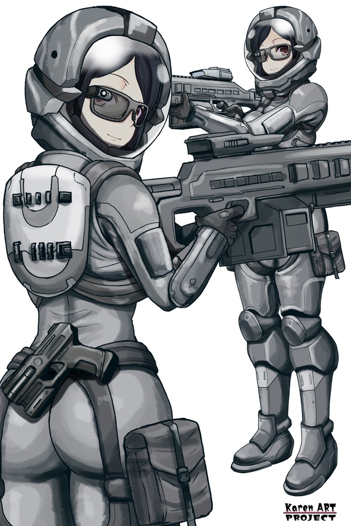 カレンちゃん+サンゴの防弾スーツ【別班の犬-2】斜め前アングル Diagonal front angle Karen is wearing Sango's Bulletproof Suit【Ground Self-Defense Force Special Intelligence Agency Invisible Force-2】