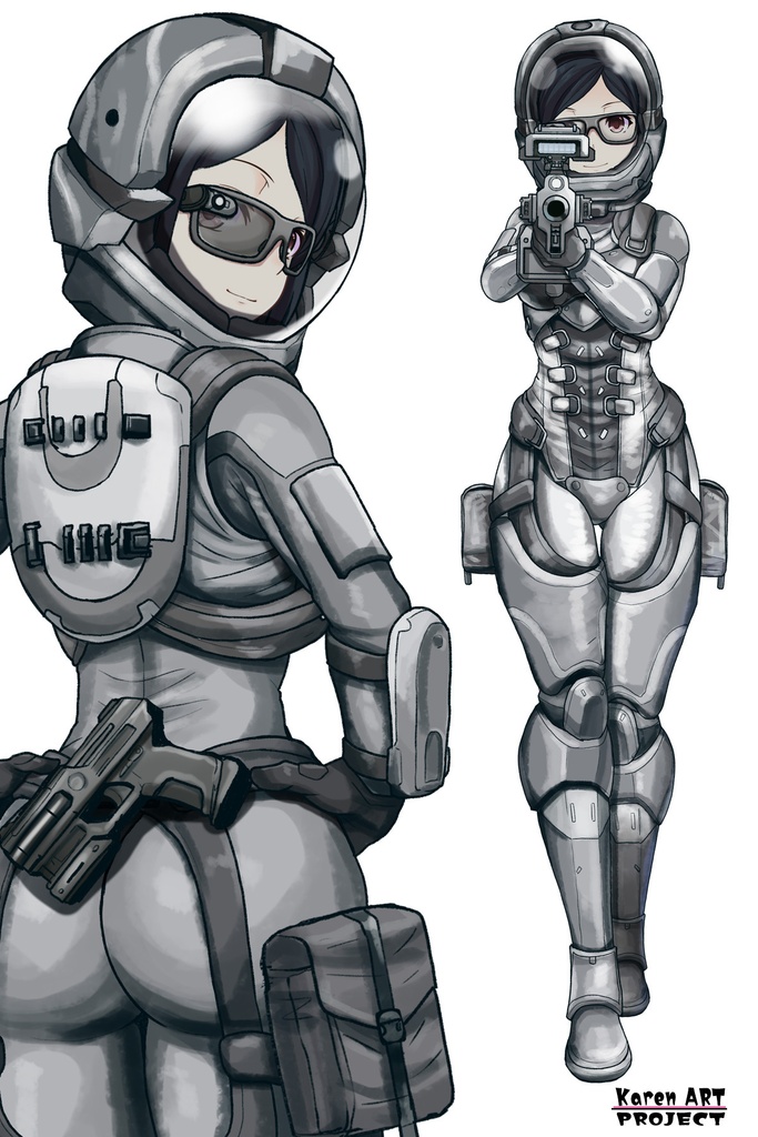 カレンちゃん+サンゴの防弾スーツ【別班の犬-2】斜め前アングル Diagonal front angle Karen is wearing Sango's Bulletproof Suit【Ground Self-Defense Force Special Intelligence Agency Invisible Force-2】