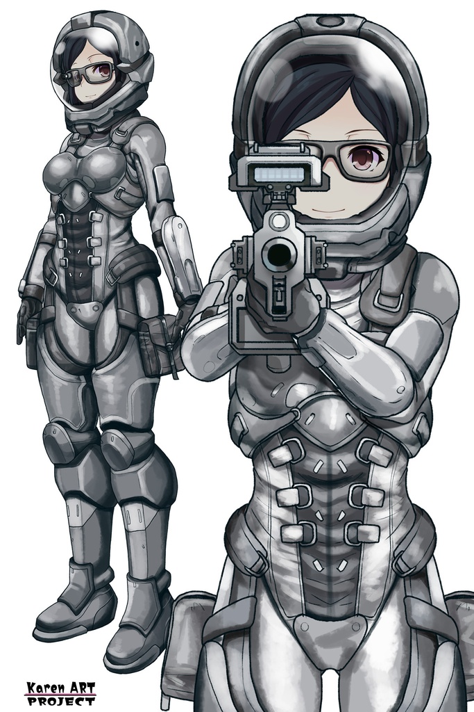 カレンちゃん+サンゴの防弾スーツ【別班の犬-3】斜め前アングル Diagonal front angle Karen is wearing Sango's Bulletproof Suit【Ground Self-Defense Force Special Intelligence Agency Invisible Force-3】